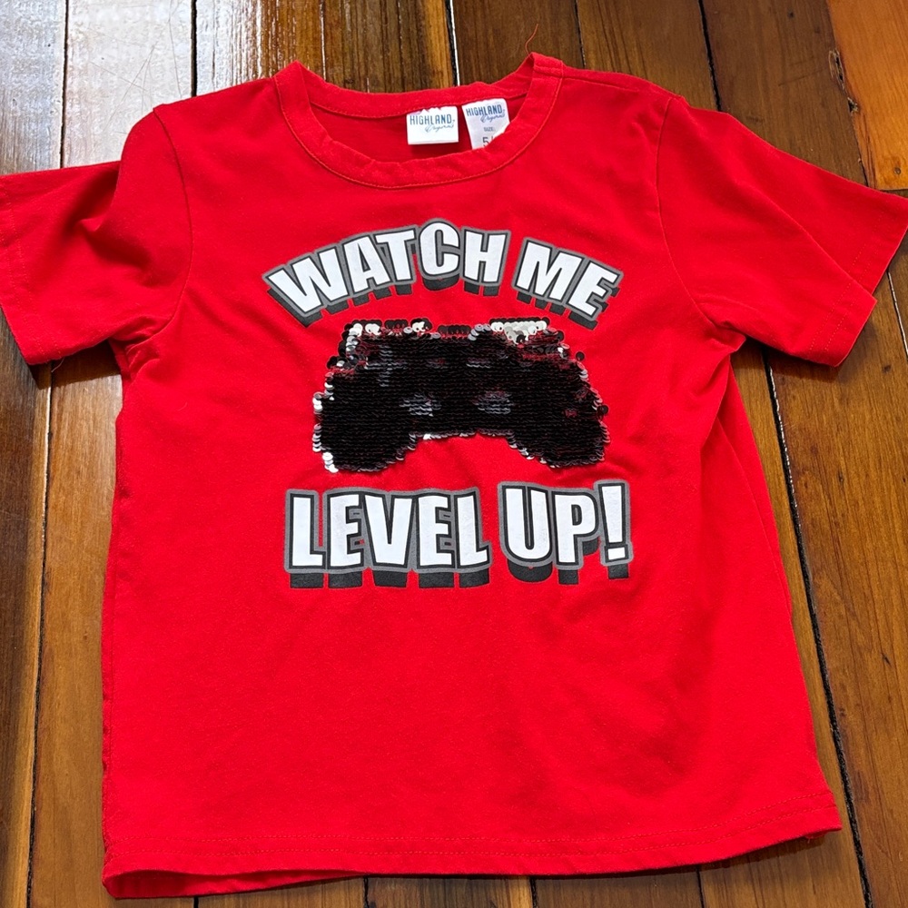 Kids Red Gaming Graphic Tee